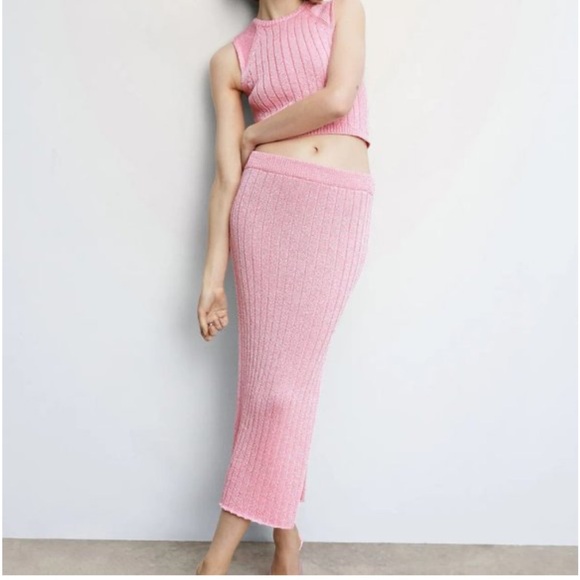 Mango Pink Ribbed Knit Set - Picture 1 of 5